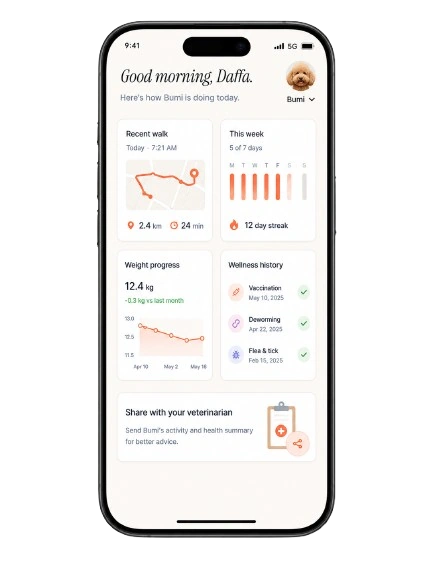 RUNA — pet activity and health tracking app
